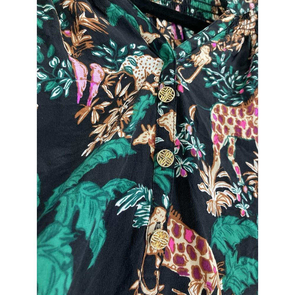 Lilly Pulitzer Elsa Silk Top Multi Dancing in the Moonligh Size Large - Picture 2 of 9